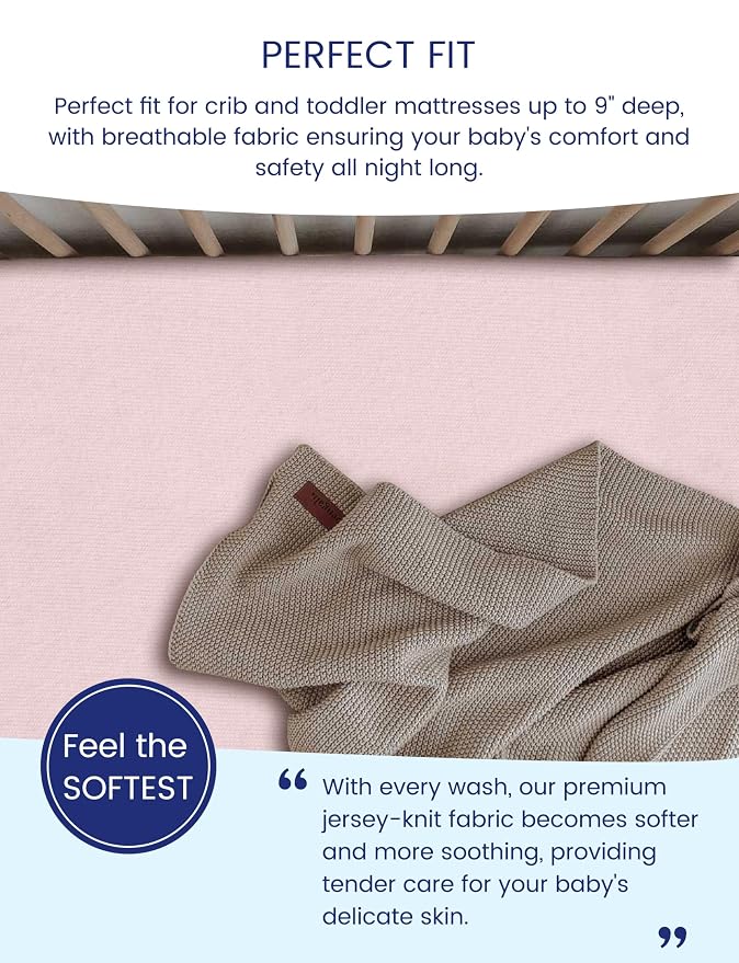 TotAha Premium Stretchy Crib Sheets-Hypoallergenic, Silky Comfort, Buttery Soft - Image 2
