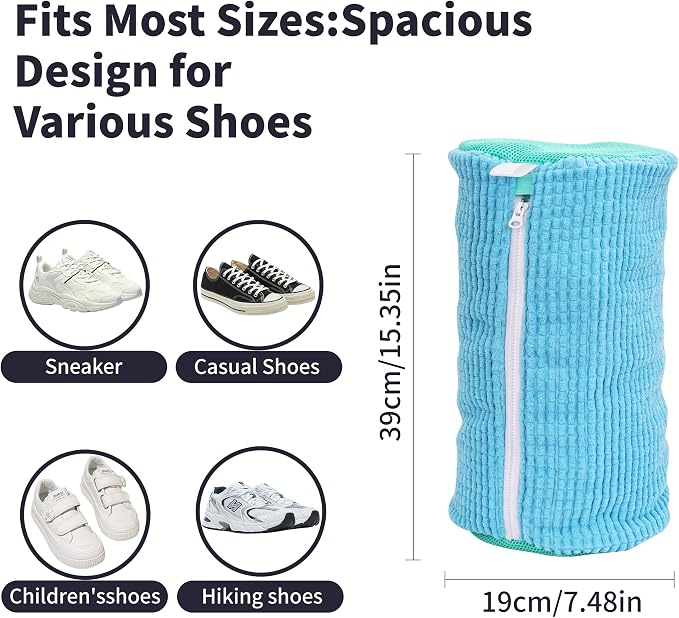 Shoe Washing Bag for Washing Machine, Laundry Shoe Bag for Washer and Dryer - Image 3