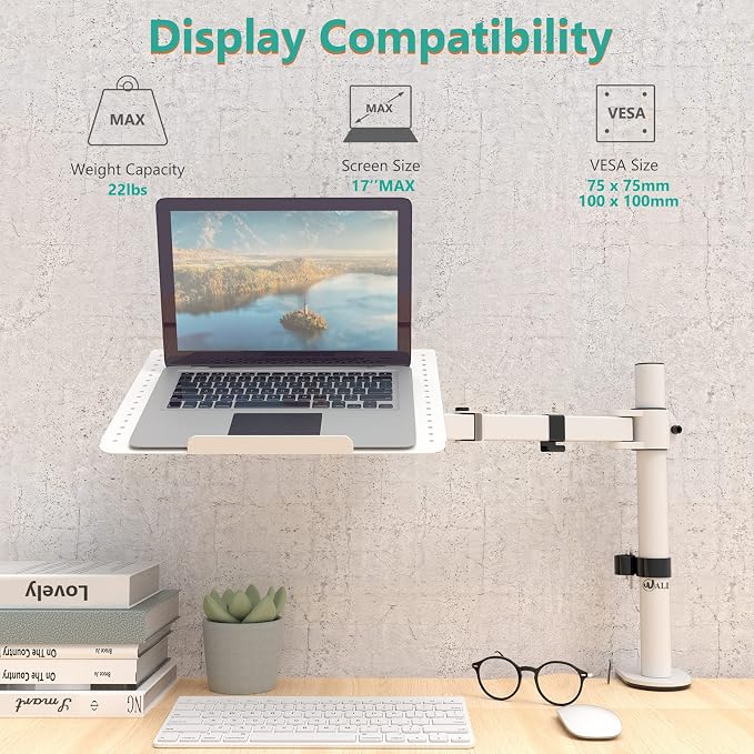 WALI Laptop Mount Arm for Desk, Laptop Tray, Fully Adjustable, - Image 2