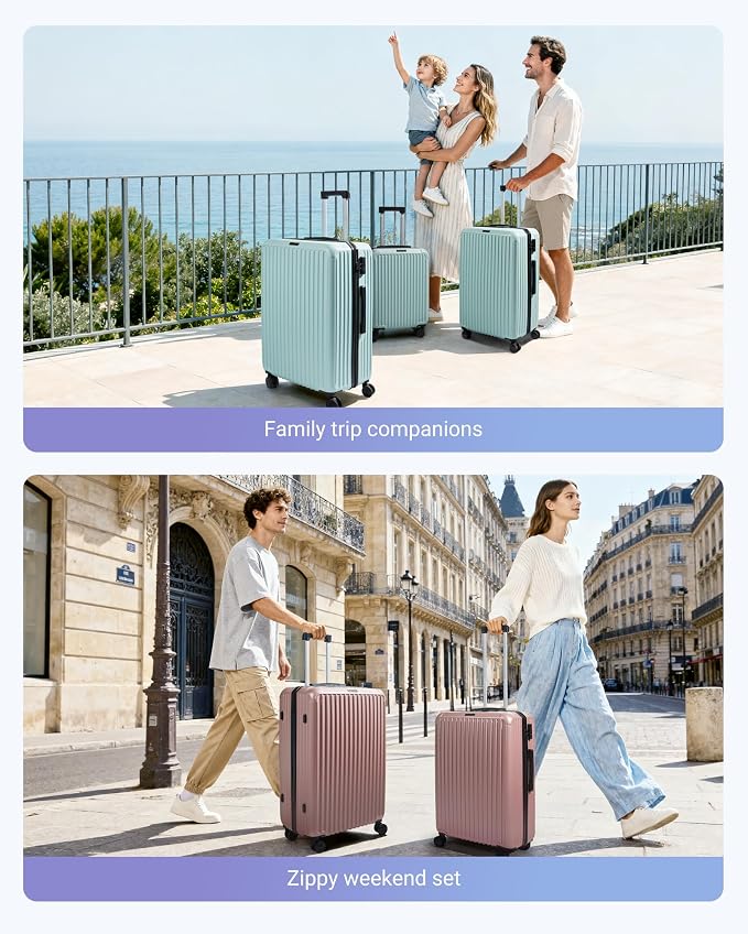 LIGHT FLIGHT Luggage Sets, Durable Hard Shell 3 Piece Set Suitcase - Image 8