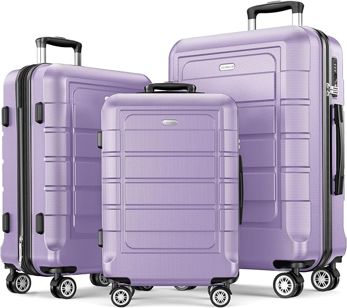 SHOWKOO Luggage Sets Expandable PC+ABS Durable Suitcase Double Wheels TSA Lock by SHOWKOO