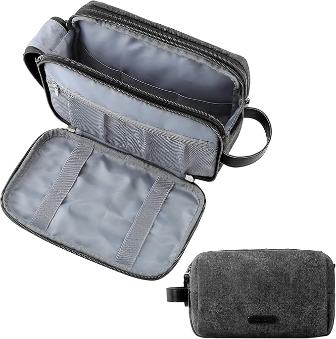 BAGSMART Toiletry Bag for Men, Canvas Travel Toiletry Organizer Dopp Kit by BAGSMART