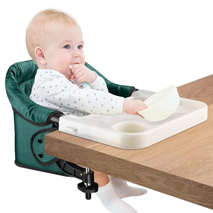 Hook On Chair with Removable Dining Tray, Portable Table High Chair, Folding by Toogel