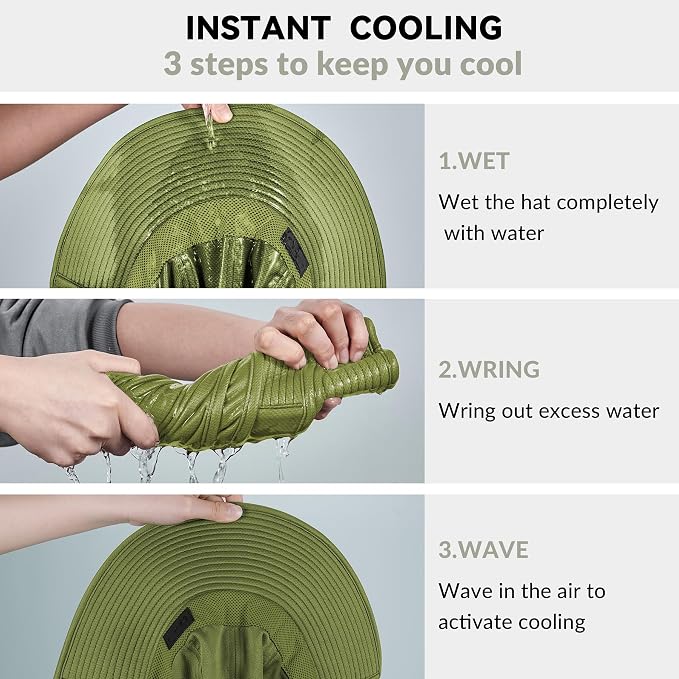 Sukeen Cooling Sun Hat for Men Women UPF50+ Wide Brim Fishing Hat - Image 3