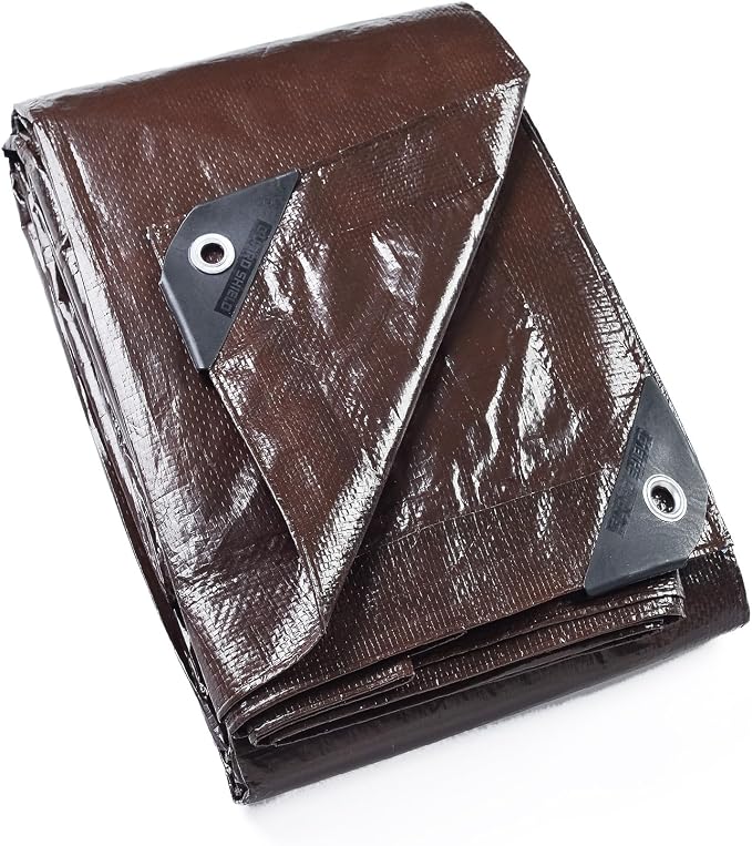 GUARD SHIELD Brown Tarp 6x6 Feet Waterproof Tarps Lightweight Camping Tarp by GUARDSHIELD