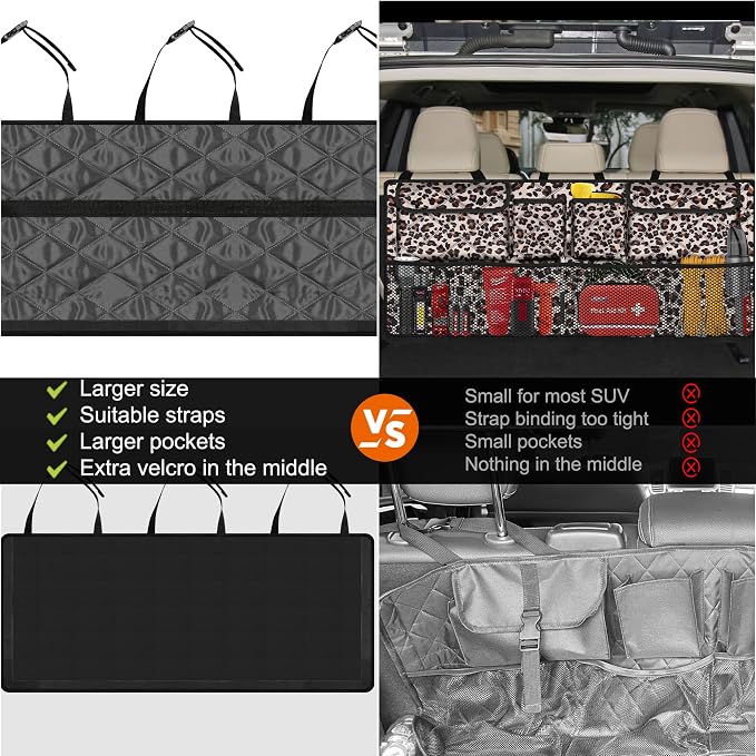 Car Trunk Organizer, Large Capacity Backseat Trunk Organizer, Collapsible Car - Image 2