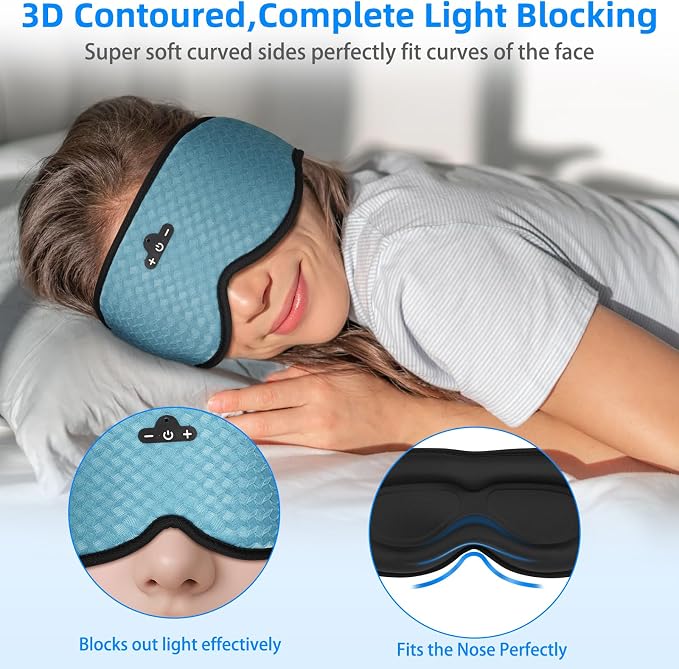 3D Sleep Mask with Bluetooth Headphones, Sleeping Headphones - Image 2