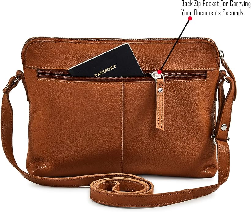 Wise Owl Accessories Small Soft Pebbled Real Leather Crossbody Handbags Purses - Image 4
