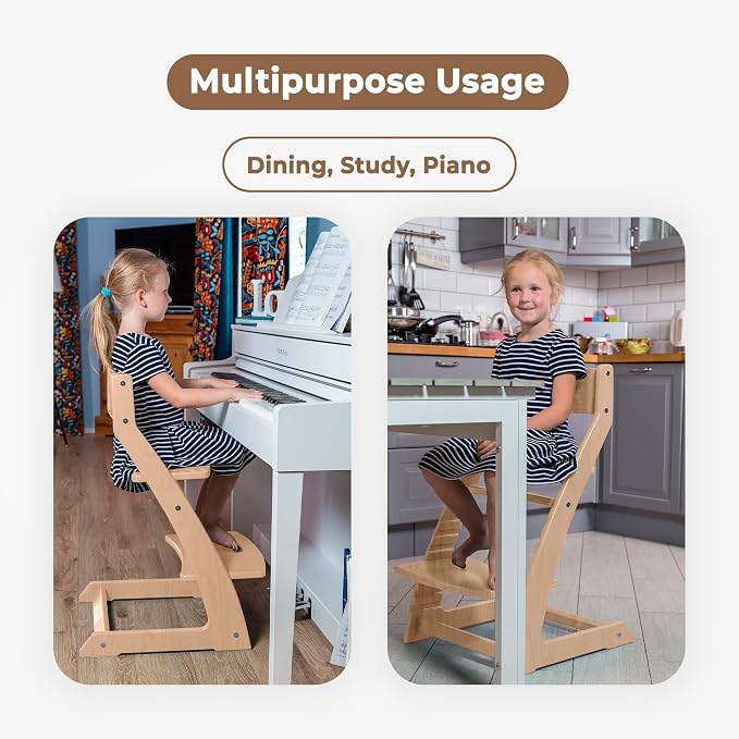 FORNEL Scandinavian Wooden High Chair | The Adjustable Grow-with-Me Chair - Image 5