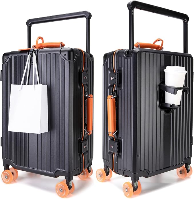 feilario 24in Aluminum Frame Wide Handle Hard Shell Carry On Suitcase by feilario