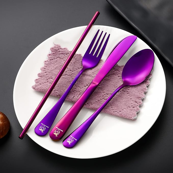 Boulder Bee | Travel Utensils Set | Reusable Camping Cutlery Set | Stainless - Image 2
