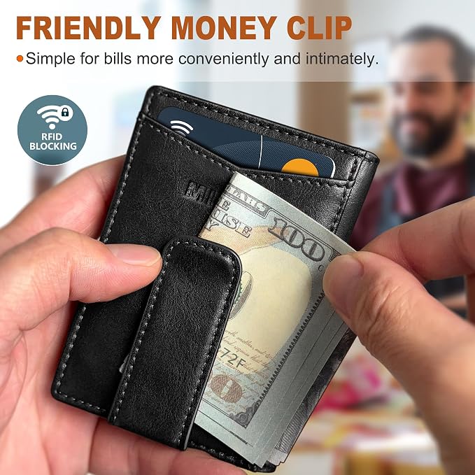 Airtag Wallet for Men- with Money Clip Gift Boxed, Magnetic Closure Slim - Image 6