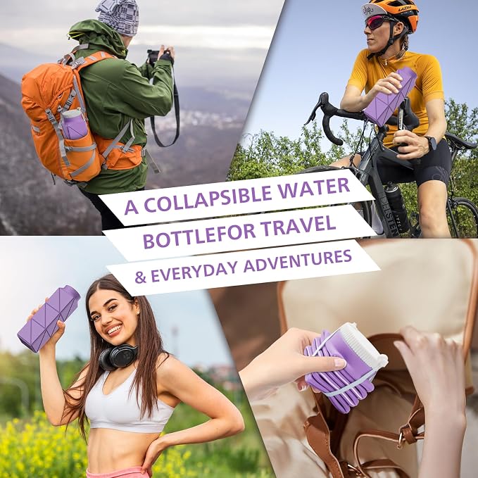 2pcs 610ml Collapsible Water Bottles Upgrade Foldable Water Bottle BPA Free - Image 9