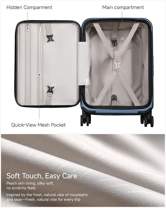 Carry On Luggage Top Opening, FLT Expandable Polycarbonate Hard Shell Suitcase - Image 8