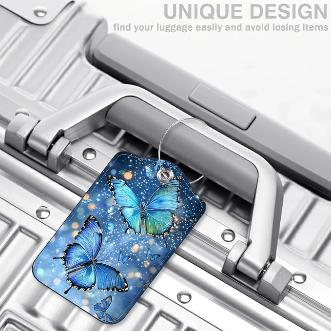 2 Pcs Blue Glowing Butterfly Luggage Tags - Image 5