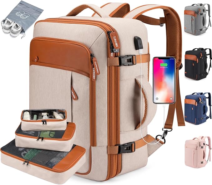 Travel Laptop Backpack, 42L Carry on Luggage, Flight Approved Expandable by BAGPARKK