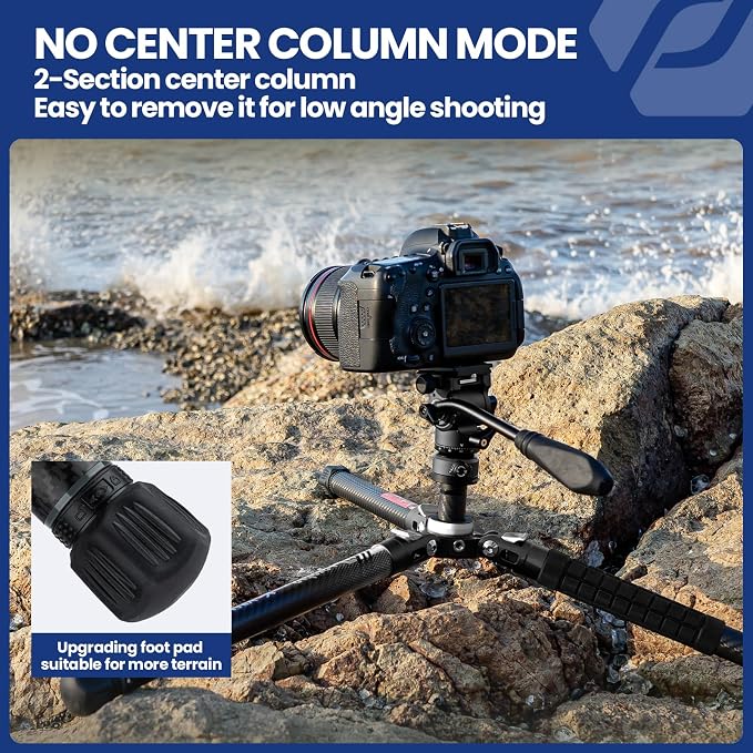 Fotopro Carbon Fiber Tripod 2.3lbs Ultralight 62 Inch Portable Travel Video - Image 6