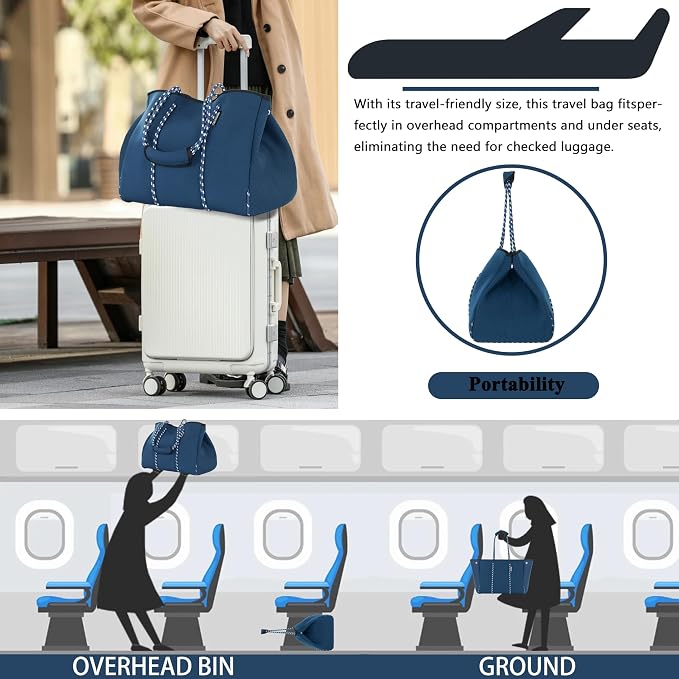 QOGiR Neoprene Multipurpose Beach Bag Tote - Image 7