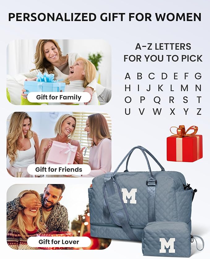 Duffle Overnight Bag for Women, Personalized Weekender - Image 2