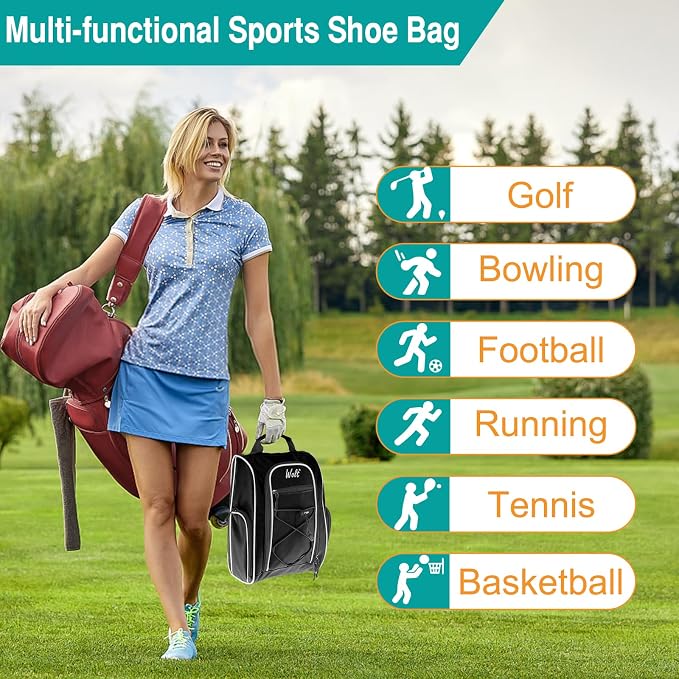 Wolt |Golf Shoe Bag for Travel- Zippered Shoes Carrier Bags - Image 6