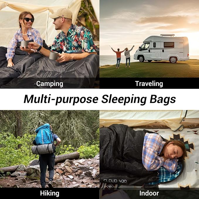 KingCamp Sleeping Bag for Adults, Cold Weather & Warm XL Big and Tall Flannel - Image 9