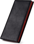 VISOUL Mens Leather Long Bifold Checkbook Wallets by VISOUL
