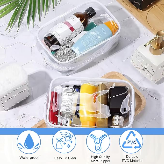 12 Pieces Clear Cosmetic Bag, PVC Waterproof Makeup Bags - Image 6