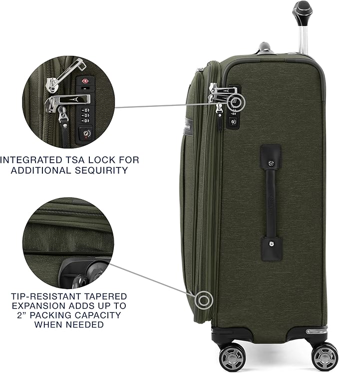 Travelpro Platinum Elite Softside Expandable Checked Luggage, 8 Wheel Spinner - Image 4