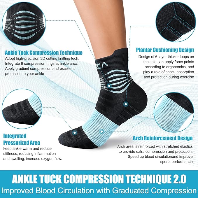 NEENCA Professional Compression Socks, Medical Athletic Ankle Socks - Image 3
