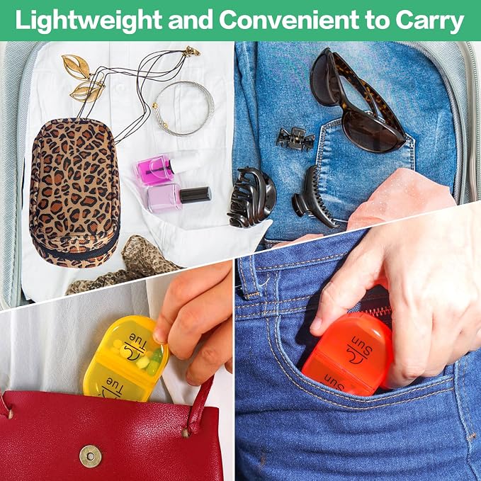 Serfeymi Weekly Travel Pill Organizer 2 Times A Day AM PM Upgraded Rainbow Pill - Image 6