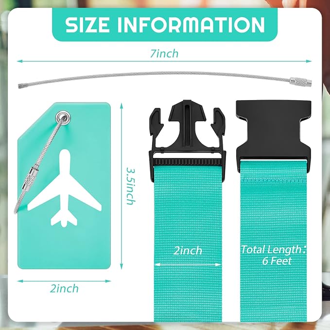 Weewooday 8 Pcs Luggage Straps Suitcase Tags Set - Image 2
