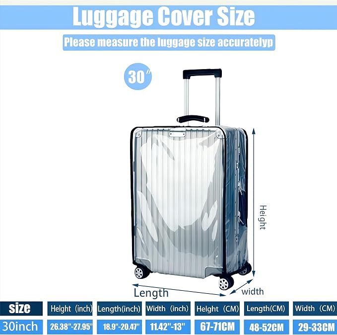 30 Inch Suitcase Cover for Luggage, 1.5mm Thickness Clear Luggage Covers for - Image 2