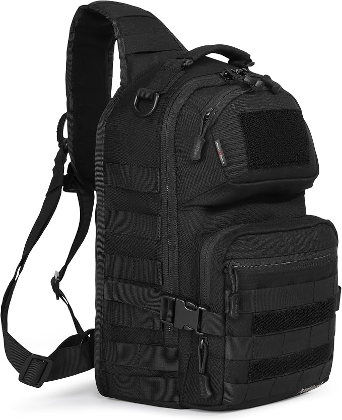 15L Tactical Crossbody Sling Bag | Everyday One Shoulder Backpack Fit 12 Inch by AMHEH