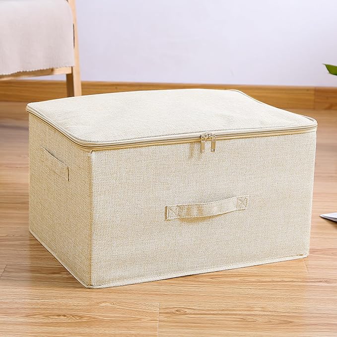 ANMINY 2PCS Storage Bins with Zipper Lids 51.9 Qt Lidded Fabric Storage Boxes - Image 6
