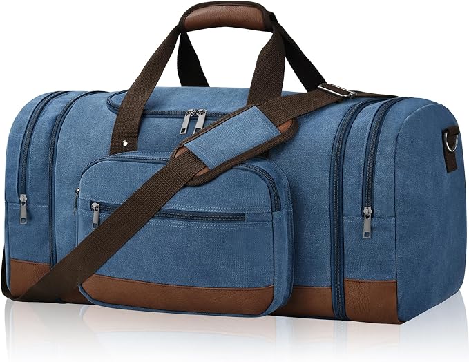 Litvyak Duffle Bag for Travel, Large 60L Canvas Travel Duffel Bags Overnight by Litvyak