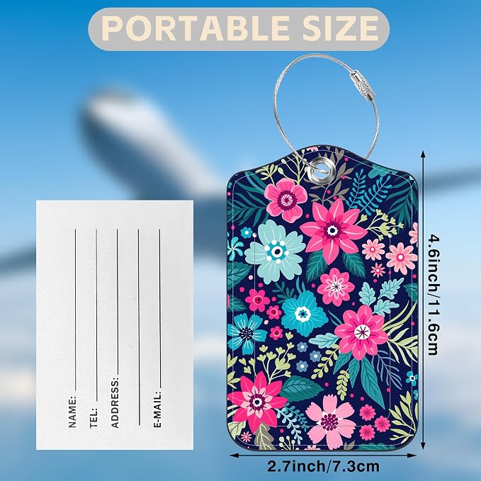 2 Pcs Colorful Flowers and Leaves Luggage Tags - Image 2