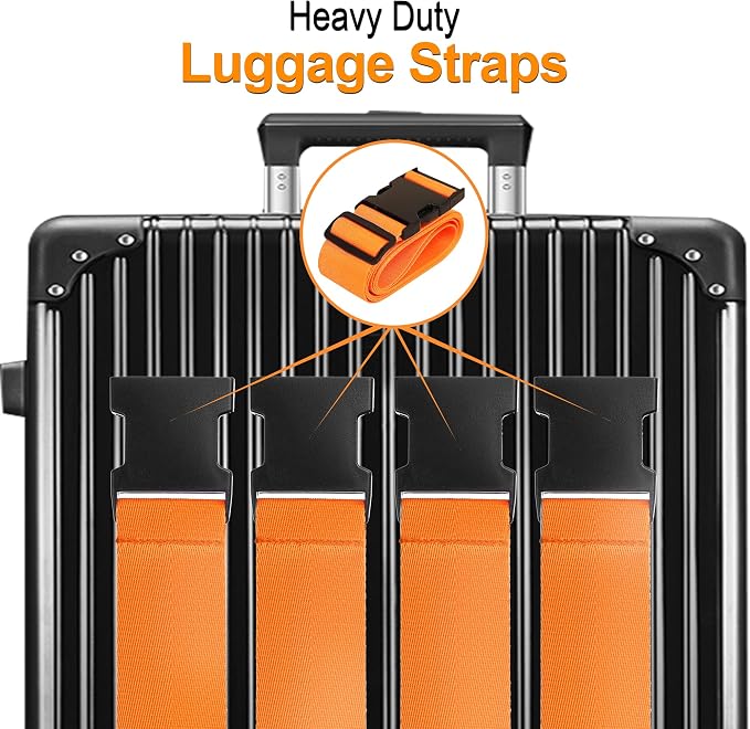 Luggage Straps for Suitcases TSA Approved Travel Belt 4 Pack by Chelmon - Image 3