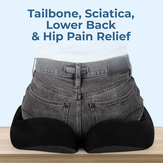 5 STARS UNITED Seat Cushion for Tailbone Pain Relief – Large Memory Foam - Image 2