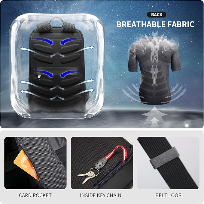 BOPai 15 inch Super Slim Laptop Backpack Men Anti Theft Waterproof Backpack - Image 4