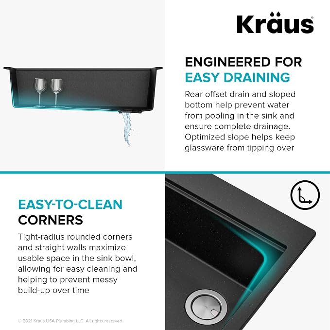 KRAUS Bellucci Workstation 33 in. Drop In Single Bowl Granite Kitchen Sink in - Image 10