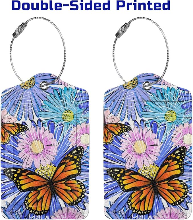 Set of 2 Artistic Flowers Luggage Tags - Image 4