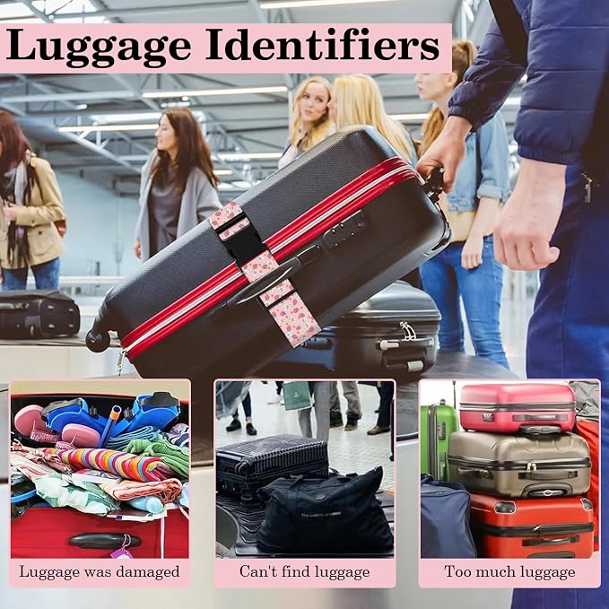 Strawberry Luggage Straps for Suitcases TSA Approved, Luggage Identifiers for - Image 6