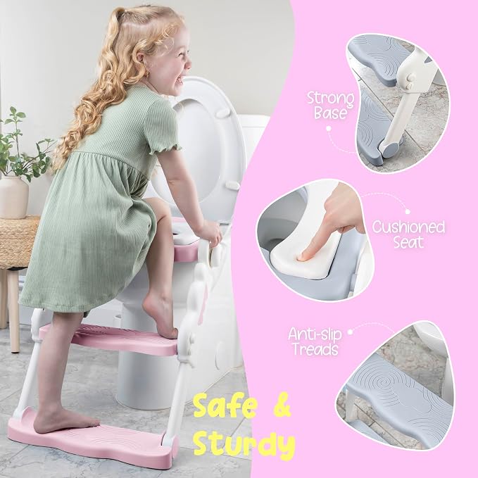 Musical & Sound Toddler Potty Training Seat w/Step Stool Ladder - Image 3