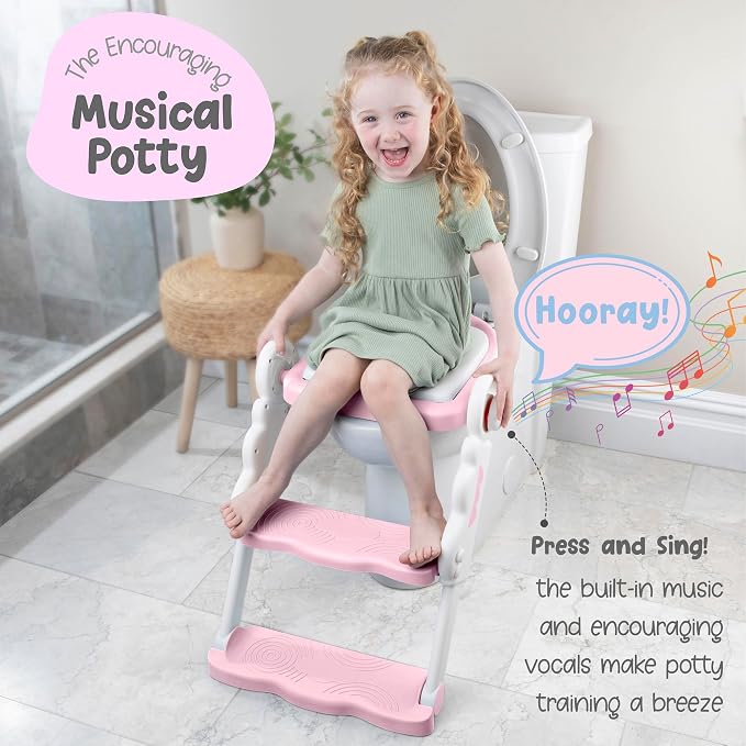 Musical & Sound Toddler Potty Training Seat w/Step Stool Ladder - Image 2