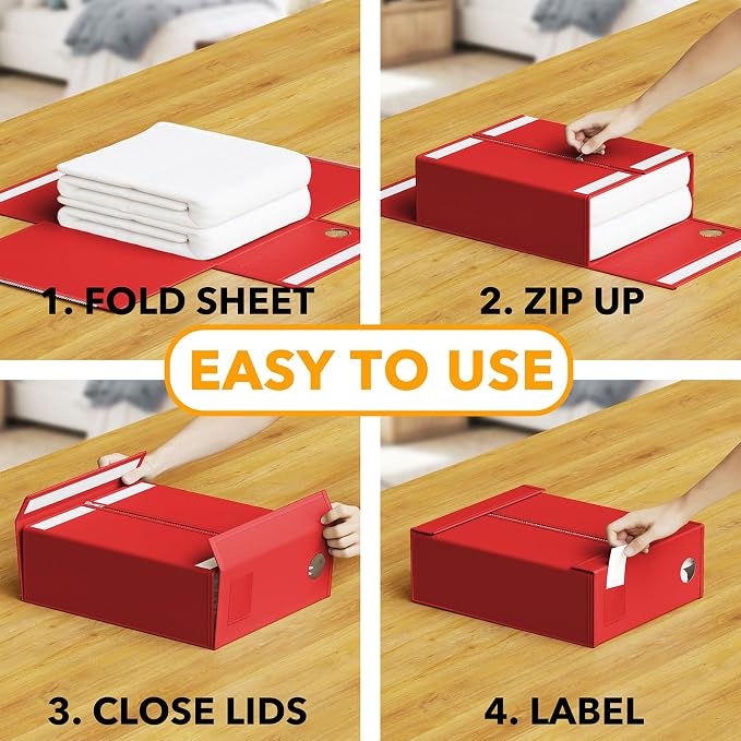 SpaceAid 3 Pack Bed Organizers and Storage, Foldable Sheet Organizer - Image 3