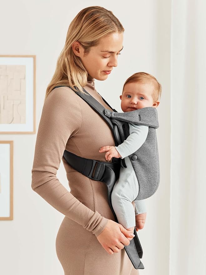 BabyBjörn Baby Carrier Mini, Dark Gray, 3D Jersey Infant Carrier, Easy-to-Use - Image 3