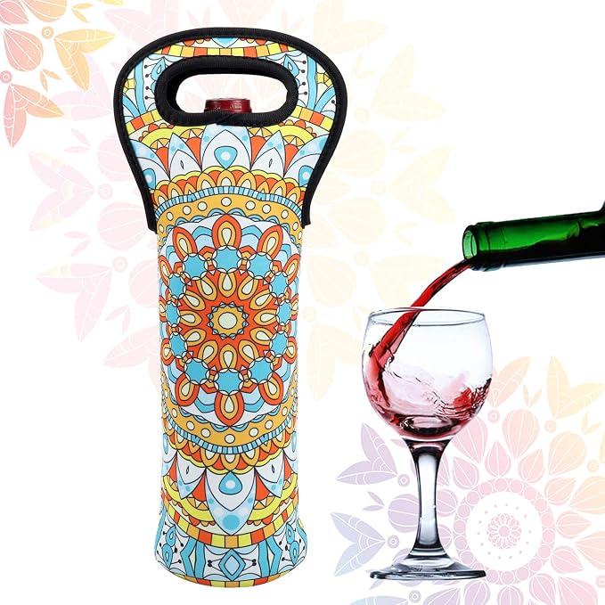 Neoprene Wine Tote Insulated Bag Single Bottle Wine Carrier Built Wine Bottle - Image 2