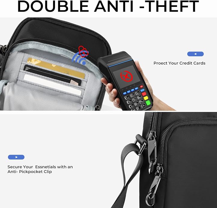 BROADREAM Small Crossbody Bag Men Women, Anti-Theft Crossbody Sling bags - Image 2