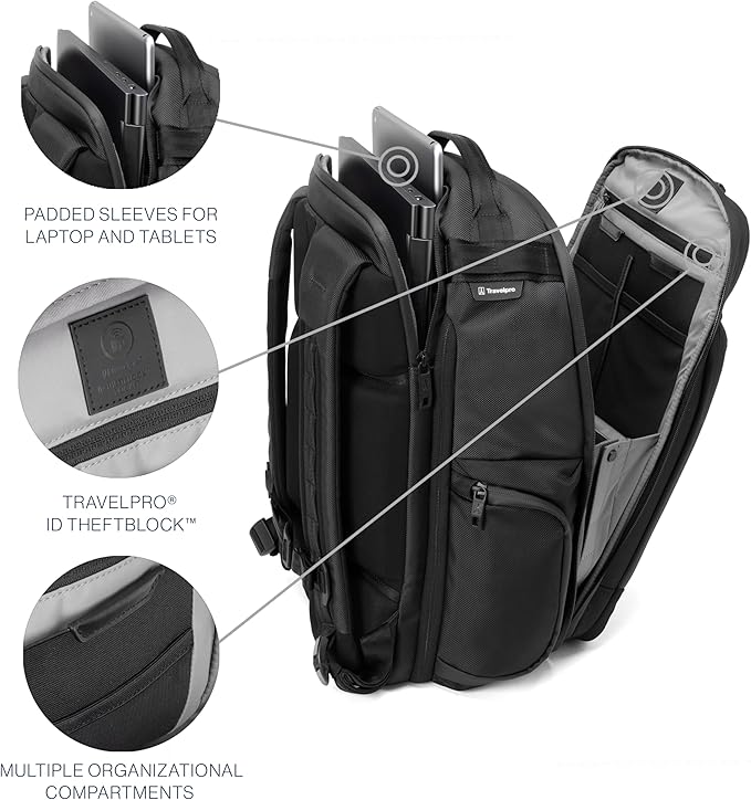 Travelpro Altitude Large Expandable Travel Laptop Backpack 30-36L, 16 Inch - Image 3
