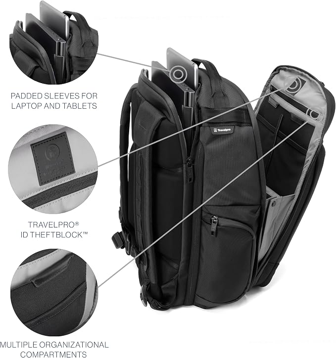 Travelpro Altitude Large Expandable Travel Laptop Backpack 30-36L, 16 Inch - Image 3